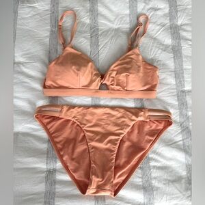 Soft peach coloured billabong bikini.